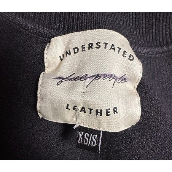 New Understated Leather x Free People River Walk Black Sm Fringe Poncho Sweater - Picture 5 of 9